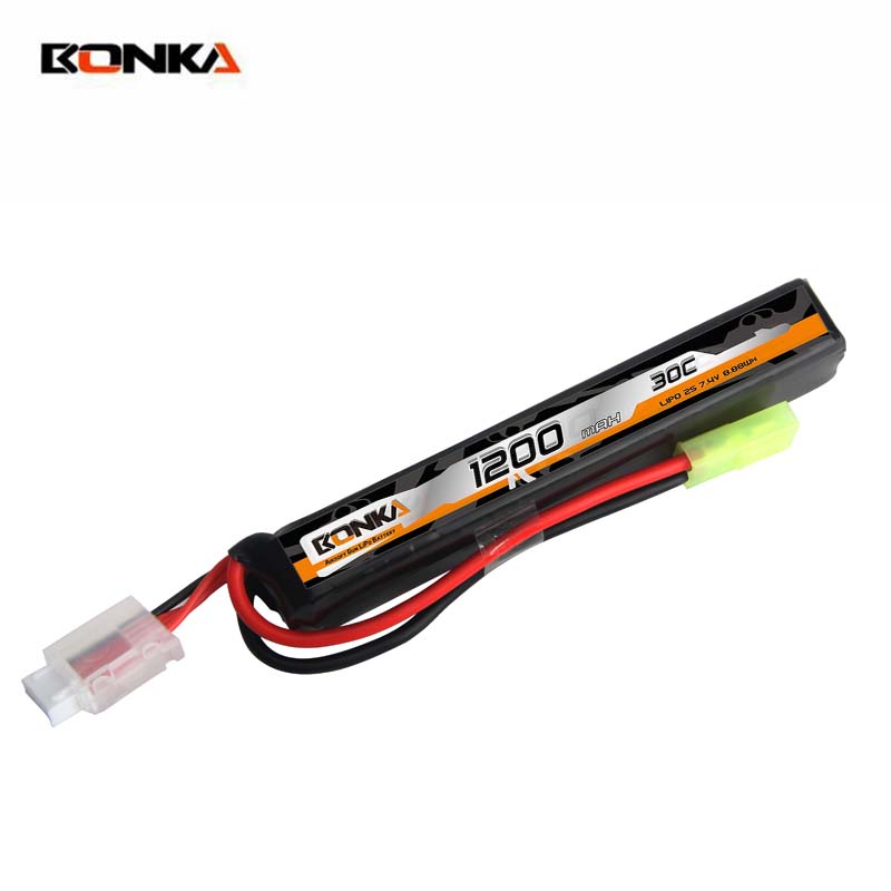 BONKA 1200mAh 30C 2S-1 Airsoft Gun LiPo Battery