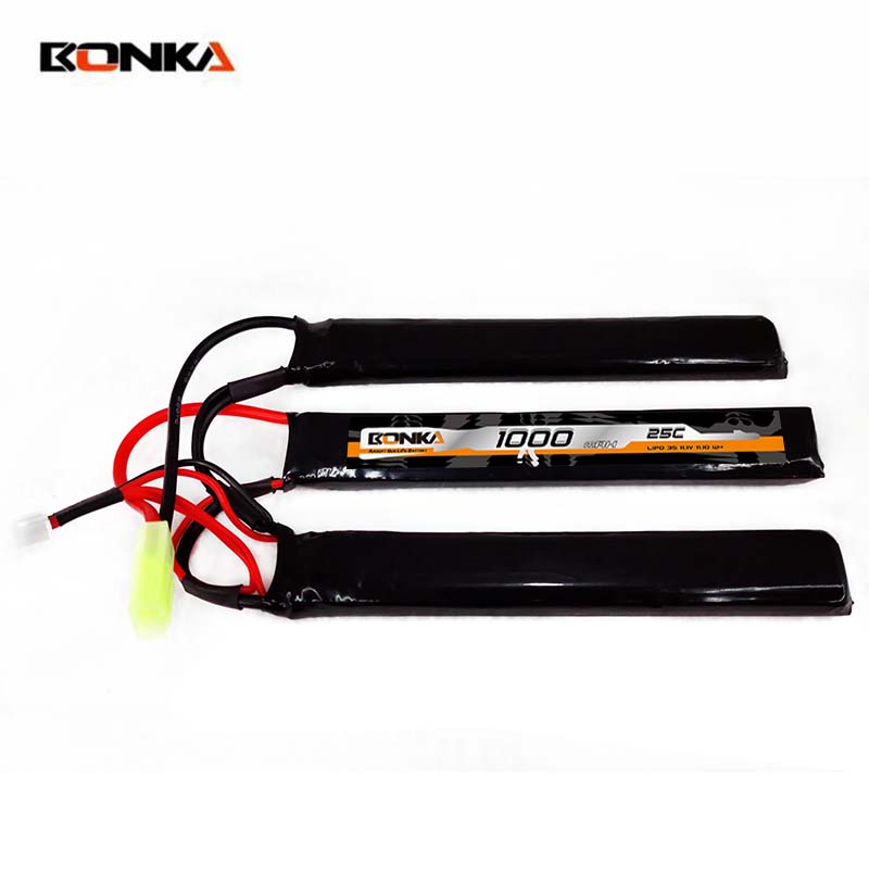 BONKA 1000mAh 25C 3S-3 Airsoft Gun LiPo Battery