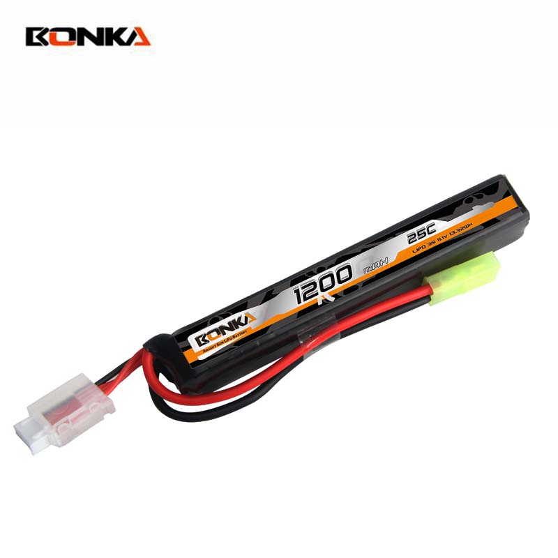 BONKA 1200mAh 25C 3S-1 Airsoft Gun LiPo Battery