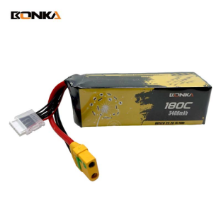 BONKA 3400mAh 180C 6S LiPo Battery for RC Helicopter